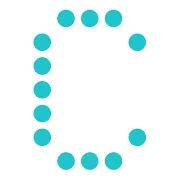 Digital letter C display board round dot Illustrazione stock