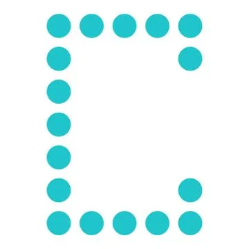 Digital letter C display board round dot Illustrazione stock