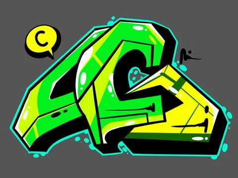 Digital letter c Stock Illustration