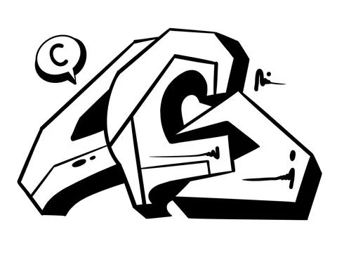 Digital letter c Stock Illustration