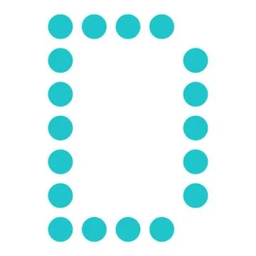 Digital letter D display board round dot Illustrazione stock