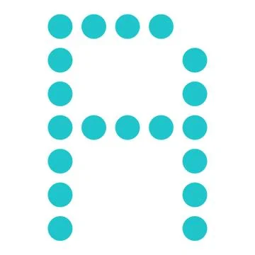 Digital letter A display board round dot Illustrazione stock