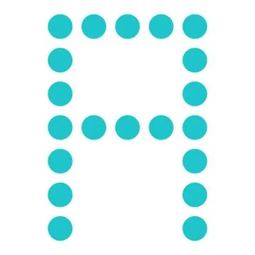 Digital letter A display board round dot Иллюстрация