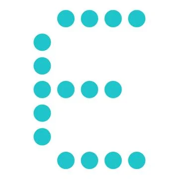 Digital letter E display board round dot Stock-Illustration