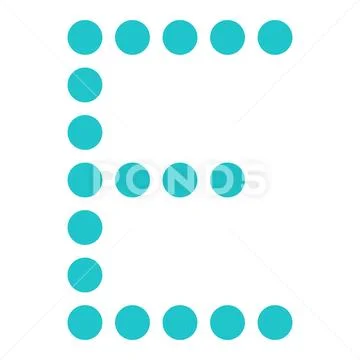 Digital letter E display board round dot Stock-Illustration