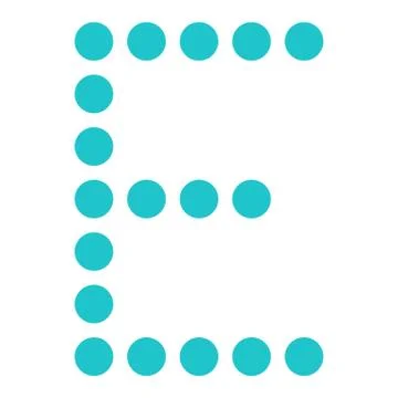 Digital letter E display board round dot Illustrazione stock