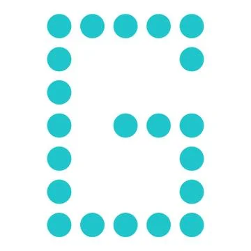 Digital letter G display board round dot Illustrazione stock