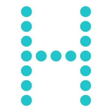Digital letter H display board round dot Stock Illustration