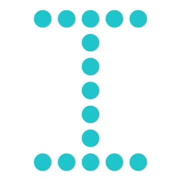 Digital letter I display board round dot Illustrazione stock
