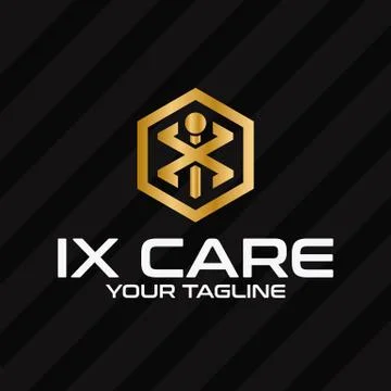 Digital Letter IX vector design template Illustrazione stock