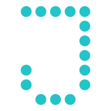 Digital letter J display board round dot 스톡 일러스트