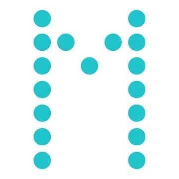 Digital letter M display board round dot Illustrazione stock