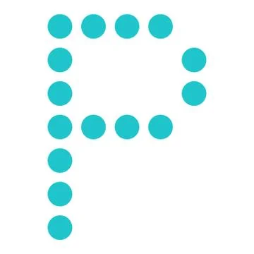 Digital letter P display board round dot Illustrazione stock