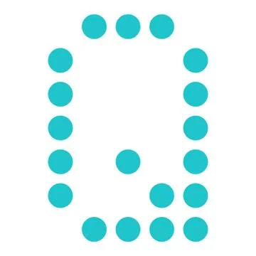 Digital letter Q display board round dot Illustrazione stock