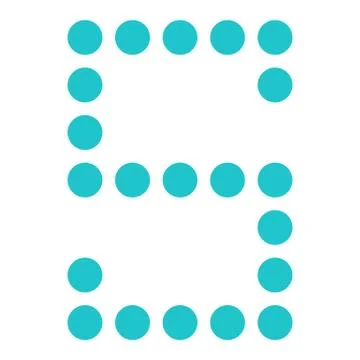 Digital letter S display board round dot Stock-Illustration