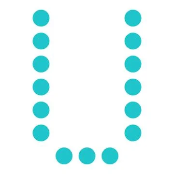 Digital letter U display board round dot Stock-Illustration