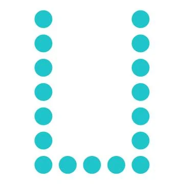 Digital letter U display board round dot Illustrazione stock