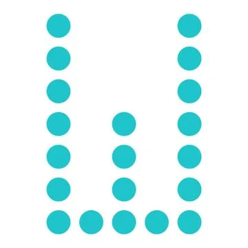 Digital letter W display board round dot Stock-Illustration