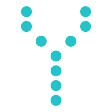 Digital letter Y display board round dot Illustrazione stock