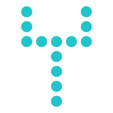 Digital letter Y display board round dot Иллюстрация
