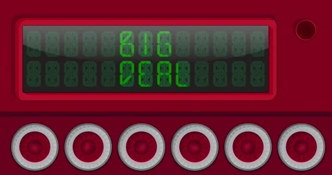 Digital Letters Clock Panel with Big Deal Text Stock Footage 190305285