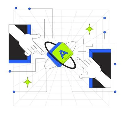 Digital library access 2D onboarding ui illustration イラスト素材