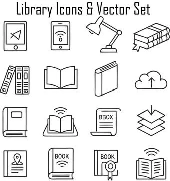Digital Library Access via Tablet Illustrazione stock