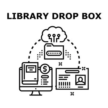 Digital library drop box online service concept Stock Illustration