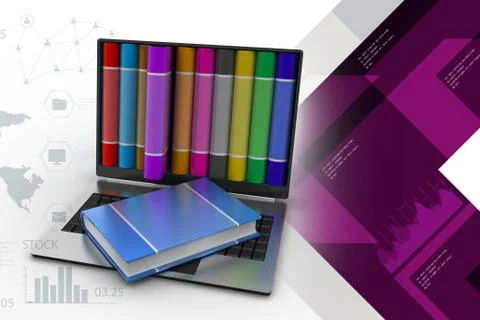 Digital library Stock Illustration