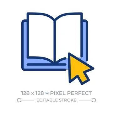 Digital library pixel perfect line color icon イラスト素材