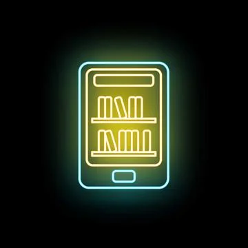 Digital library on tablet showing online ebook collection Illustrazione stock