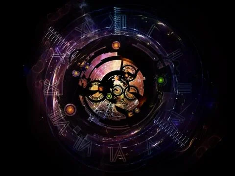 Digital Life of Clockwork Illustrazione stock