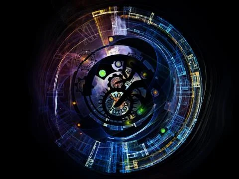 Digital Life of Clockwork Stock Illustration