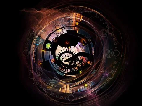 Digital Life of Clockwork 스톡 일러스트