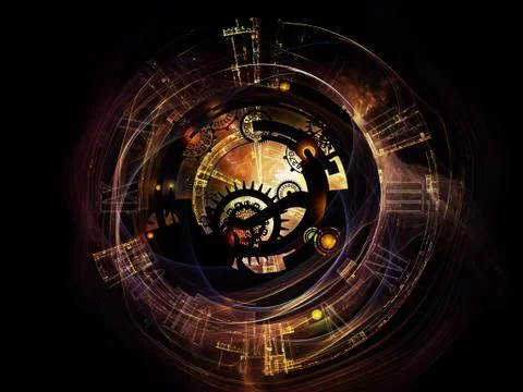 Digital Life of Clockwork Stock Illustration