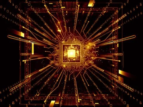 Digital Life of Computer Stockillustratie