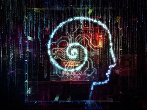 Digital Life of Consciousness 스톡 일러스트