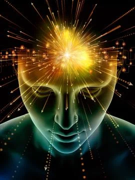 Digital Life of Consciousness Stock Illustration