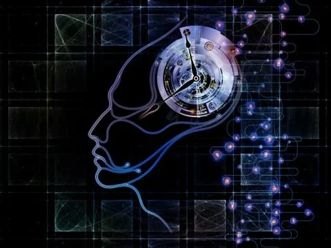 Digital Life of Machine Consciousness 스톡 일러스트