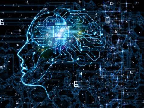 Digital Life of Machine Consciousness Stock Illustration