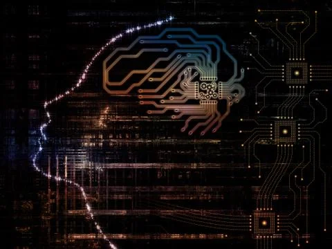 Digital Life of Machine Consciousness Stock Illustration