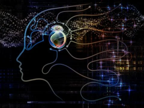 Digital Life of Machine Consciousness Stock Illustration