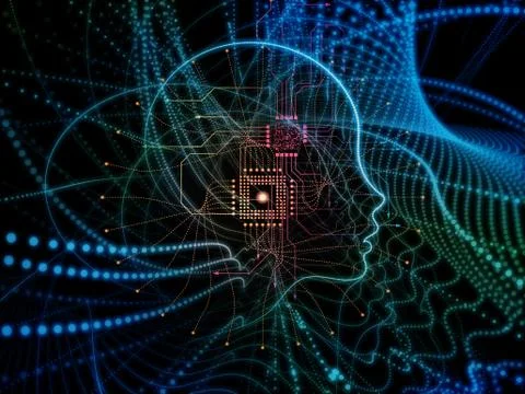Digital Life of Machine Consciousness Stock Illustration