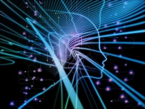 Digital Life of Machine Consciousness Illustrazione stock