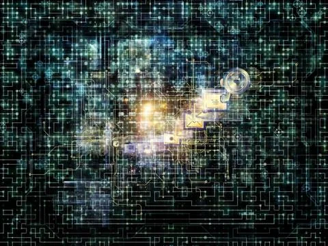 Digital Life of Network Illustrazione stock