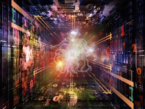 Digital Life of Numbers Stock Illustration