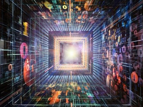 Digital Life of Numbers Stock Illustration