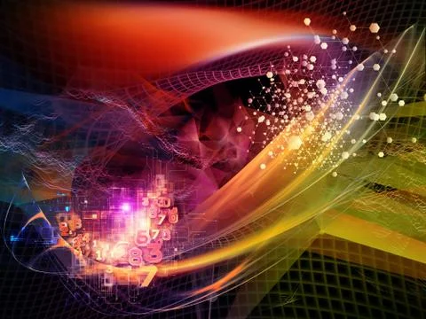Digital Life of Virtual World Stockillustratie