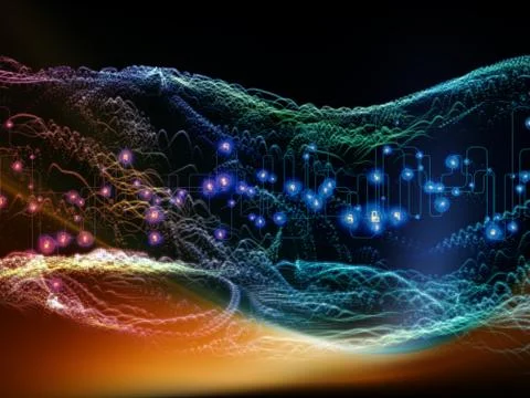 Digital Life of Virtual World Illustrazione stock