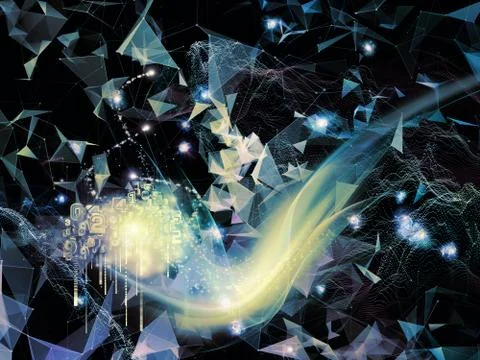 Digital Life of Virtual World 库存插图